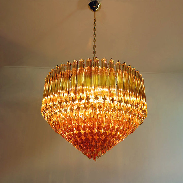 Murano Prisms Chandelier 30" – Luxury Italy Art Deco Lamp