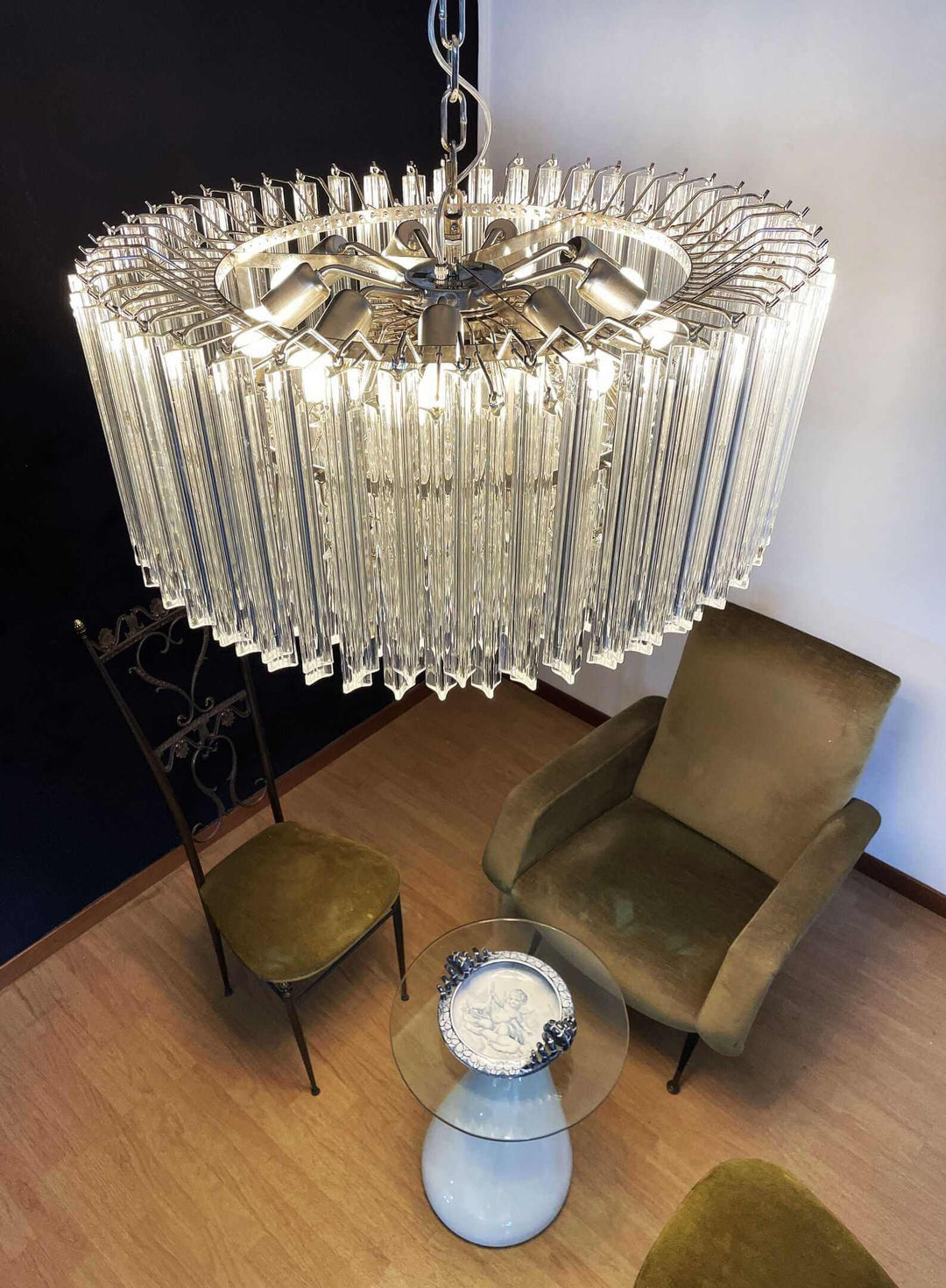 Murano Prisms Chandelier – Italian Round Dining Room Lamp