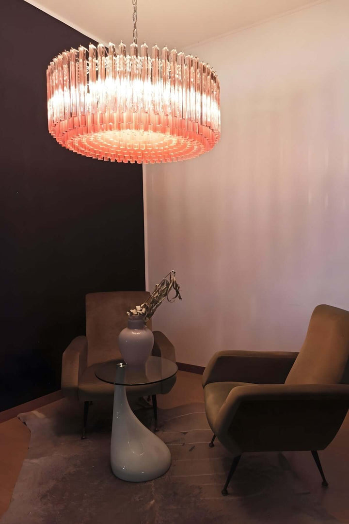 Murano Prisms Chandelier – Italian Round Dining Room Lamp