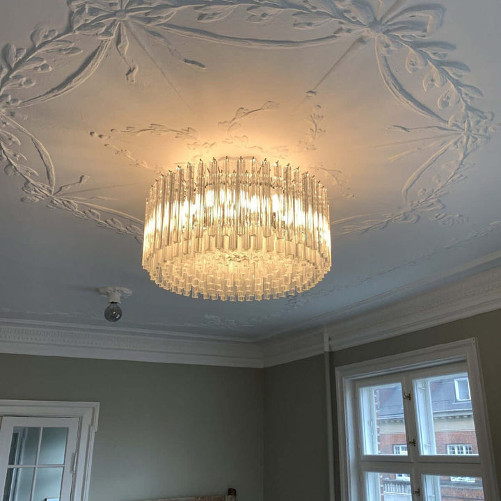 Murano Prisms Chandelier – Italian Round Dining Room Lamp
