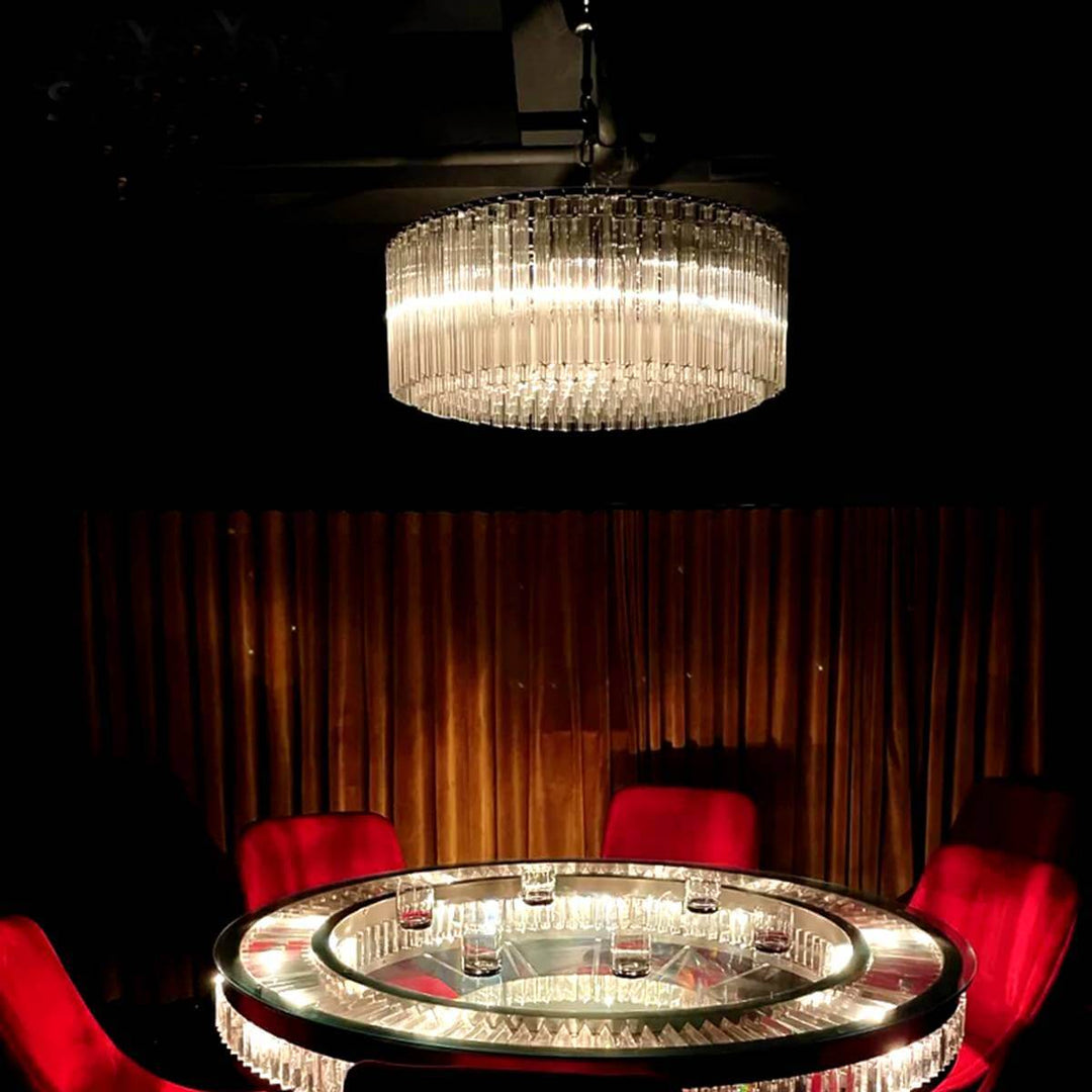 Murano Prisms Chandelier – Italian Round Dining Room Lamp
