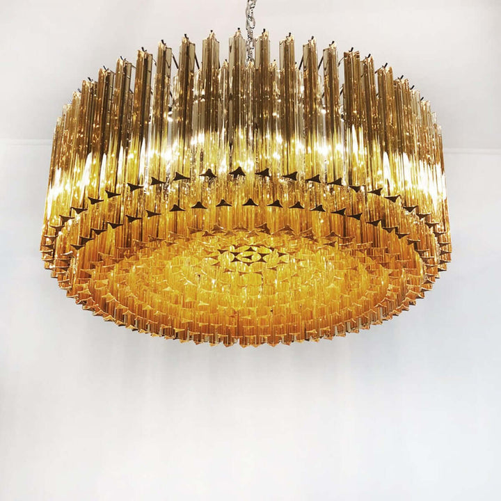 Murano Prisms Chandelier – Italian Round Dining Room Lamp