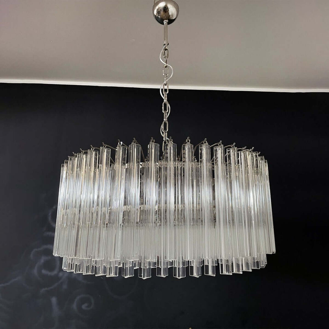 Murano Prisms Chandelier – Italian Round Dining Room Lamp