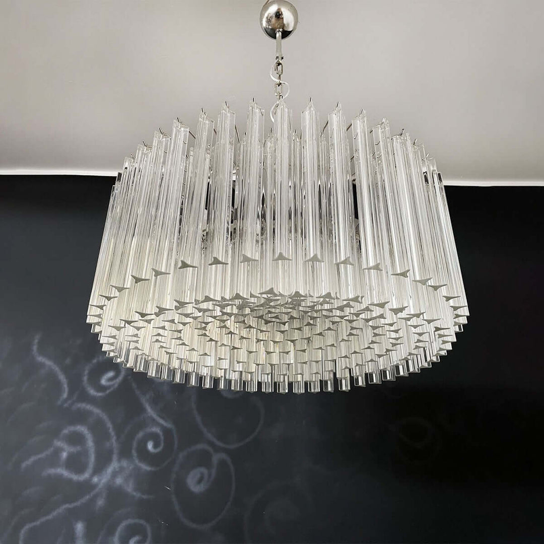 Murano Prisms Chandelier – Italian Round Dining Room Lamp