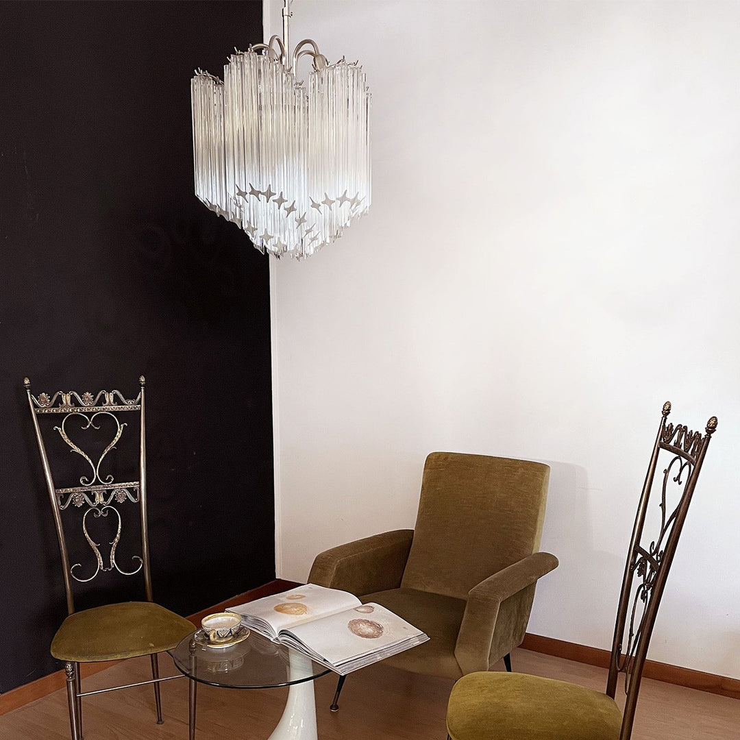 Murano Prisms Flower Chandelier 16"– Middle Ages Light Luxury