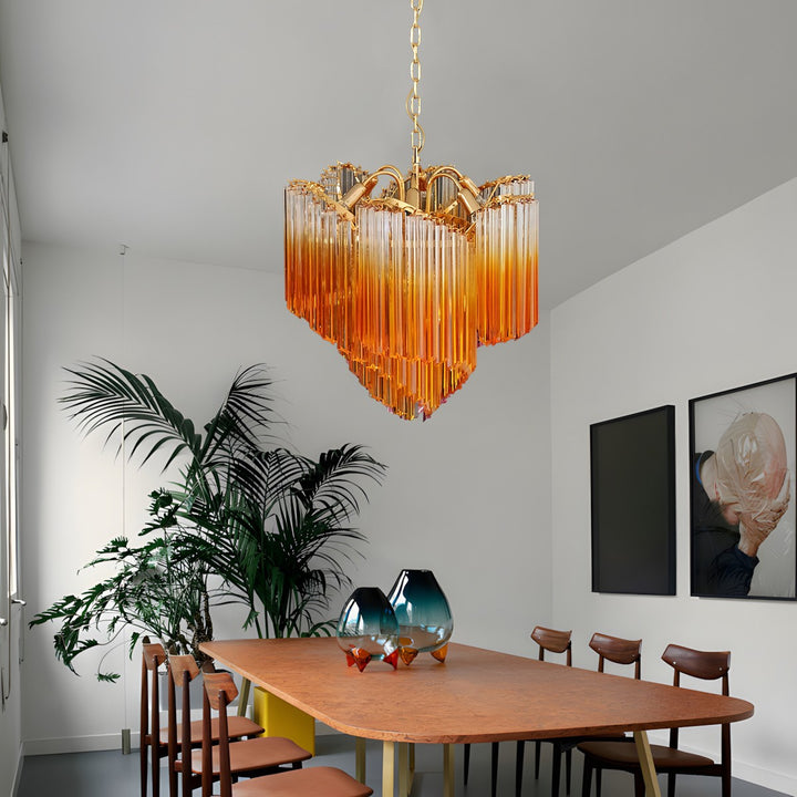 Murano Prisms Flower Chandelier 24" – French Retro Decorative Lamp