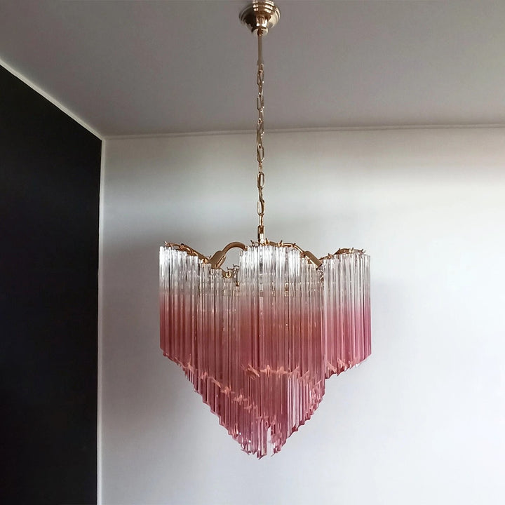 Murano Prisms Flower Chandelier 24" – French Retro Decorative Lamp
