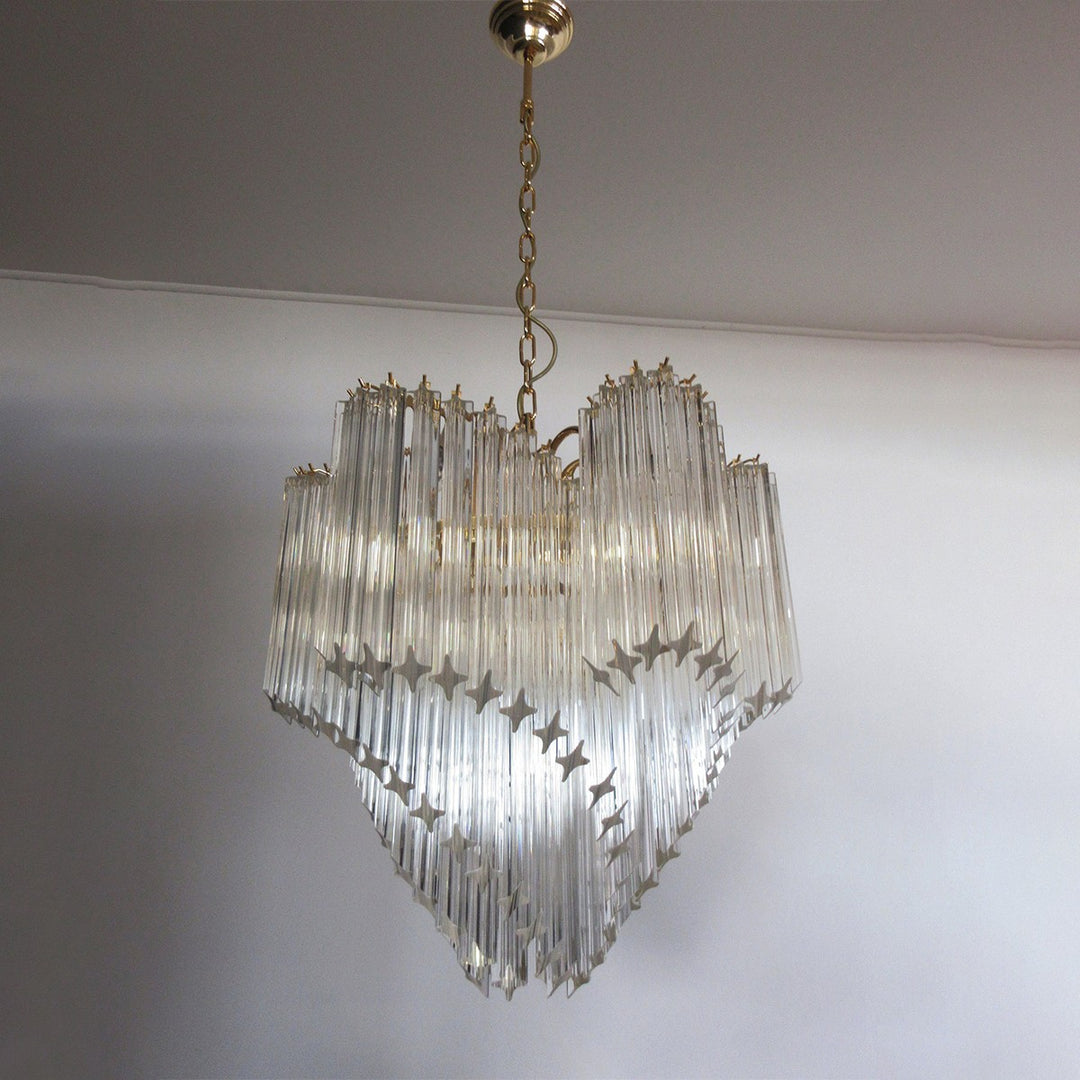 Murano Prisms Flower Chandelier 24" – French Retro Decorative Lamp