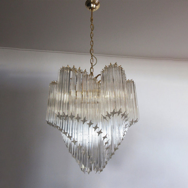 Murano Prisms Flower Chandelier 24" – French Retro Decorative Lamp