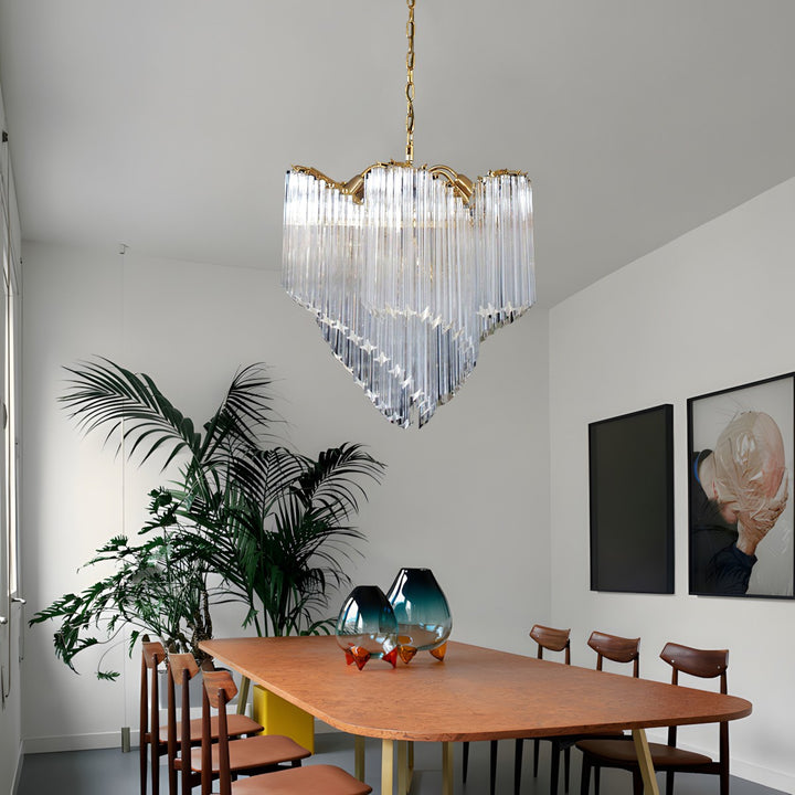 Murano Prisms Flower Chandelier 24" – French Retro Decorative Lamp