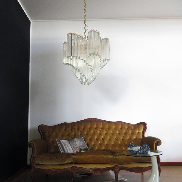 Murano Prisms Flower Chandelier 24" – French Retro Decorative Lamp