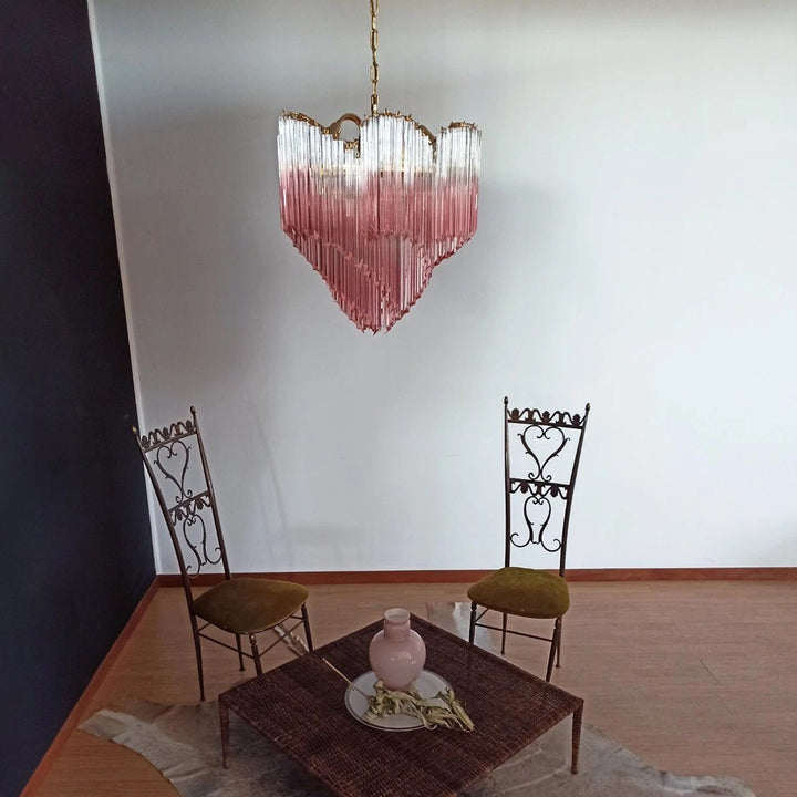 Murano Prisms Flower Chandelier 24" – French Retro Decorative Lamp