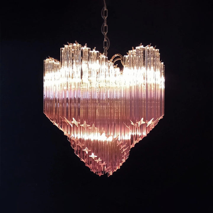 Murano Prisms Flower Chandelier 24" – French Retro Decorative Lamp