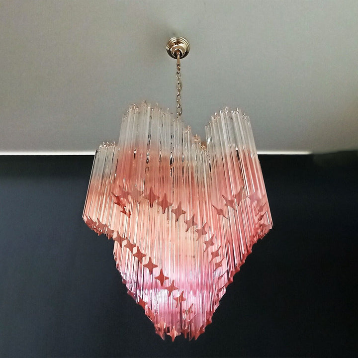 Murano Prisms Flower Chandelier 24" – French Retro Decorative Lamp