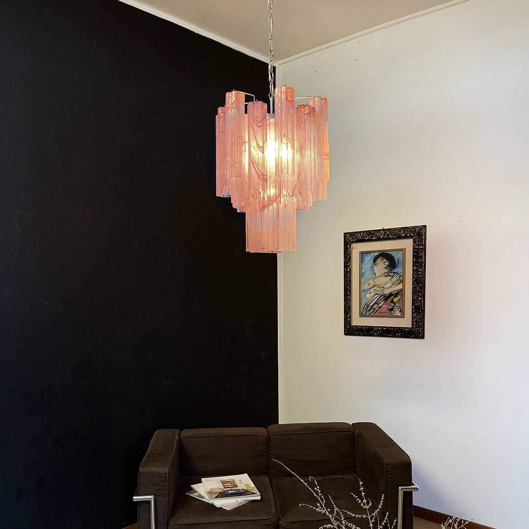 Murano Tubes Chandelier 19" – Italy Modern Murano Star Glass Lamp