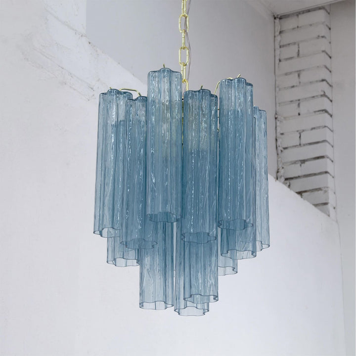 Murano Tubes Chandelier 19" – Italy Modern Murano Star Glass Lamp