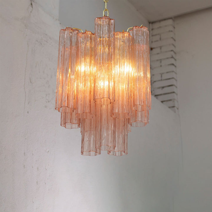 Murano Tubes Chandelier 19" – Italy Modern Murano Star Glass Lamp