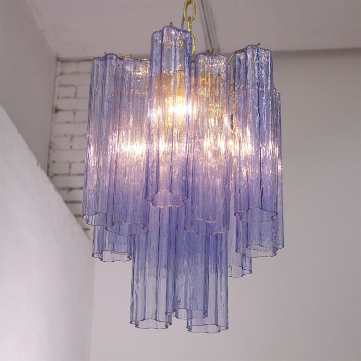 Murano Tubes Chandelier 19" – Italy Modern Murano Star Glass Lamp