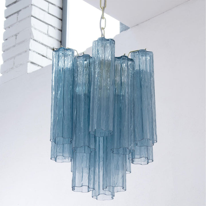 Murano Tubes Chandelier 19" – Italy Modern Murano Star Glass Lamp