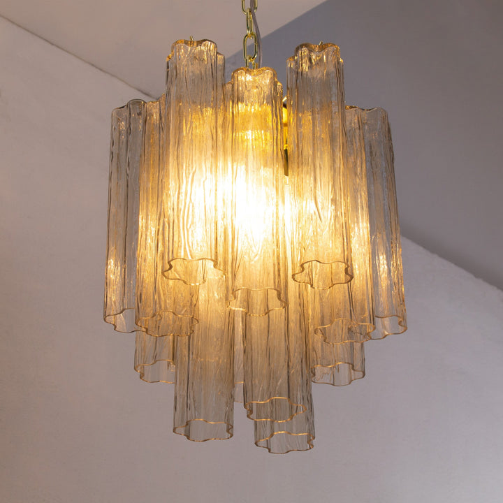 Murano Tubes Chandelier 19" – Italy Modern Murano Star Glass Lamp