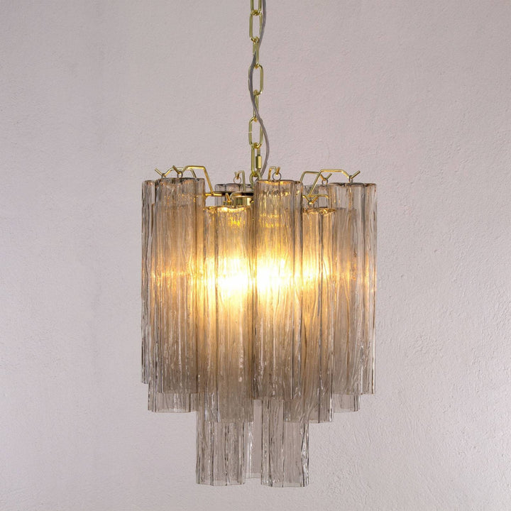 Murano Tubes Chandelier 19" – Italy Modern Murano Star Glass Lamp