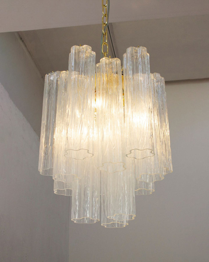 Murano Tubes Chandelier 19" – Italy Modern Murano Star Glass Lamp