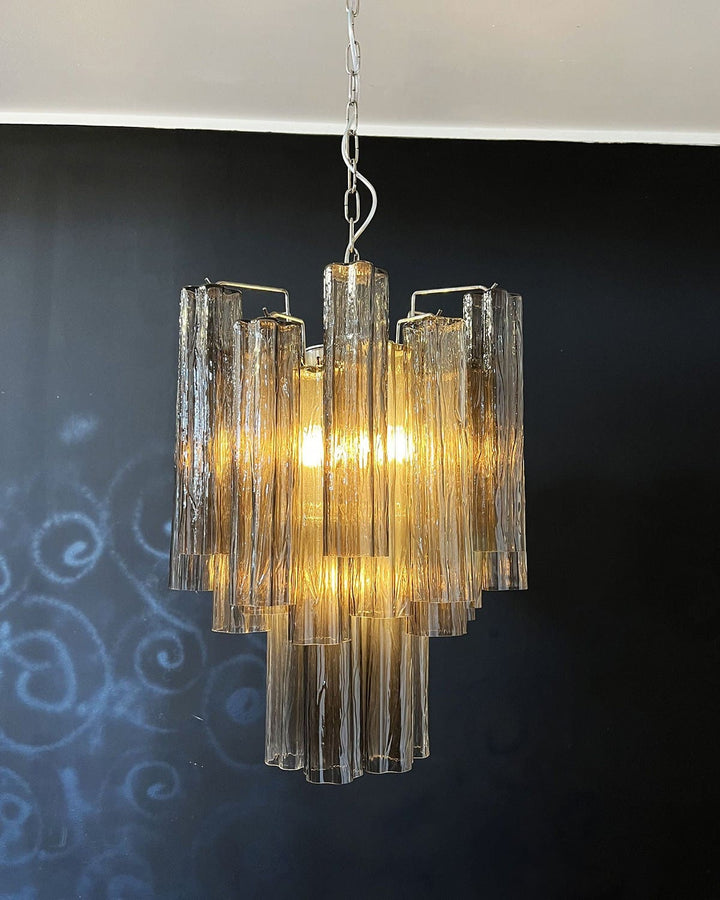 Murano Tubes Chandelier 19" – Italy Modern Murano Star Glass Lamp