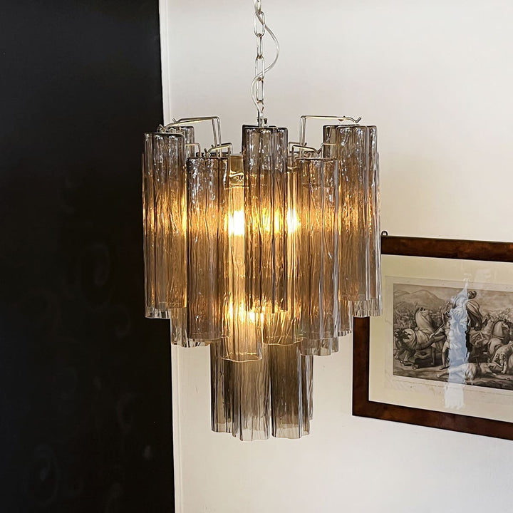 Murano Tubes Chandelier 19" – Italy Modern Murano Star Glass Lamp