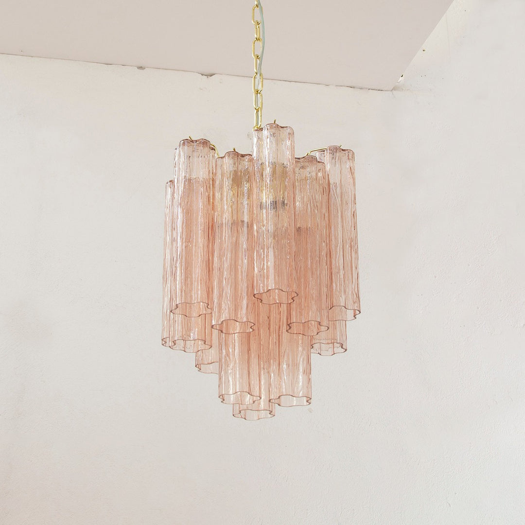 Murano Tubes Chandelier 19" – Italy Modern Murano Star Glass Lamp