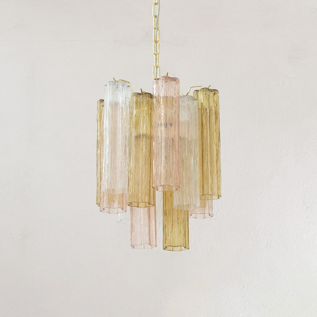 Murano Tubes Chandelier 19" – Italy Modern Murano Star Glass Lamp