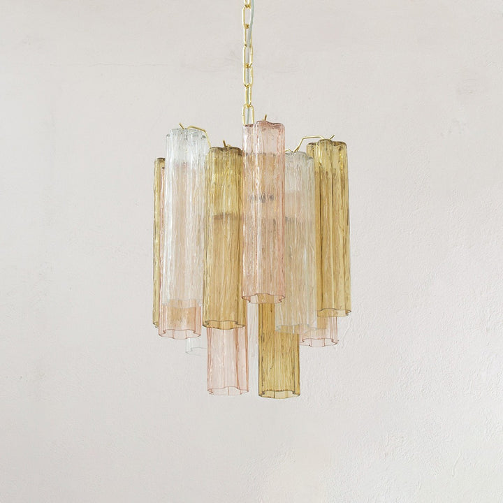 Murano Tubes Chandelier 19" – Italy Modern Murano Star Glass Lamp