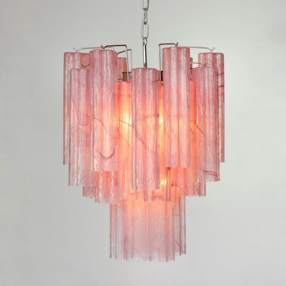 Murano Tubes Chandelier 19" – Italy Modern Murano Star Glass Lamp