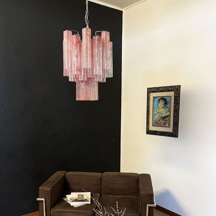 Murano Tubes Chandelier 19" – Italy Modern Murano Star Glass Lamp