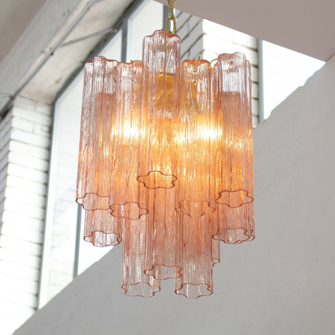 Murano Tubes Chandelier 19" – Italy Modern Murano Star Glass Lamp