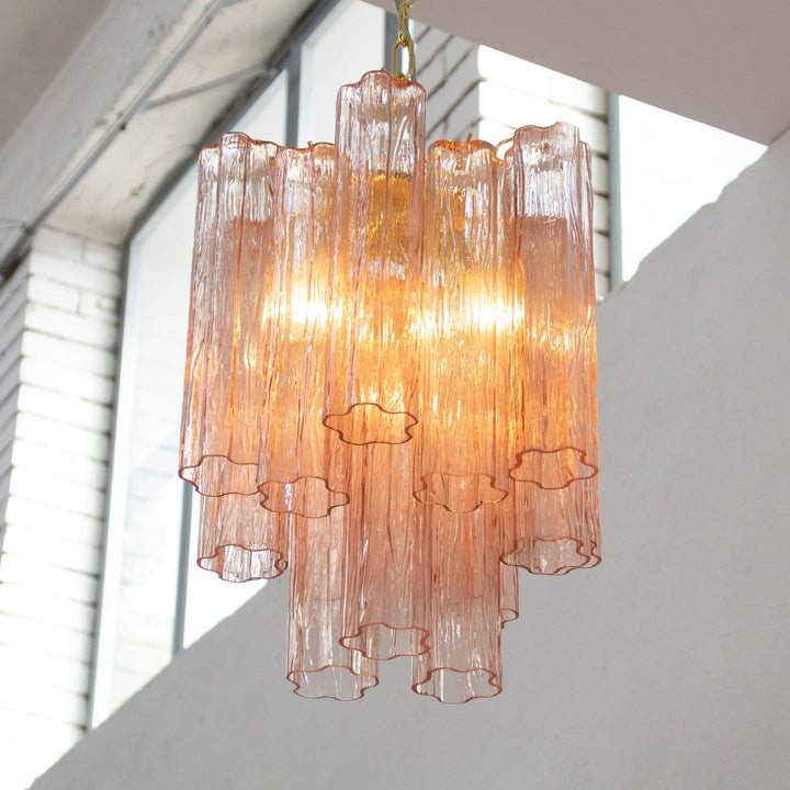 Murano Tubes Chandelier 19" – Italy Modern Murano Star Glass Lamp