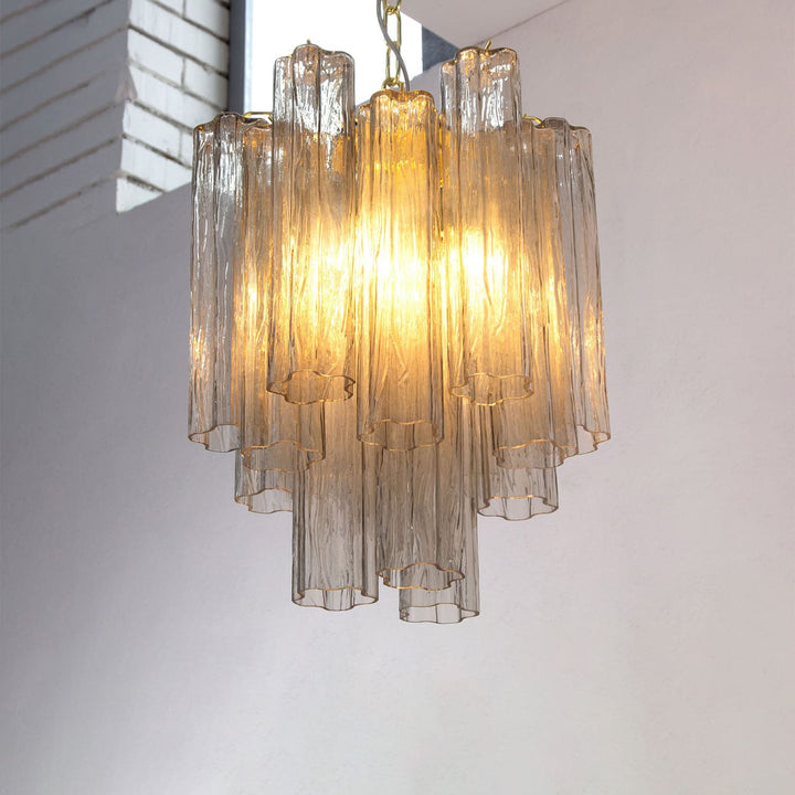 Murano Tubes Chandelier 19" – Italy Modern Murano Star Glass Lamp