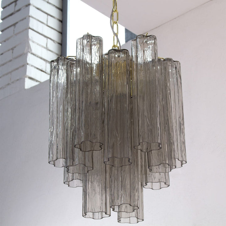 Murano Tubes Chandelier 19" – Italy Modern Murano Star Glass Lamp