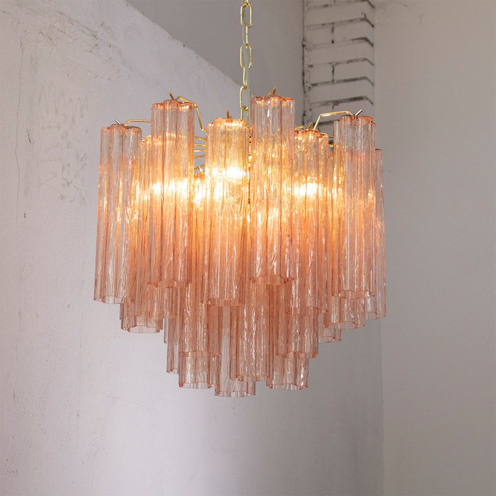 Murano Tubes Chandelier 20" – Italy Murano Star Glass Deco Lighting