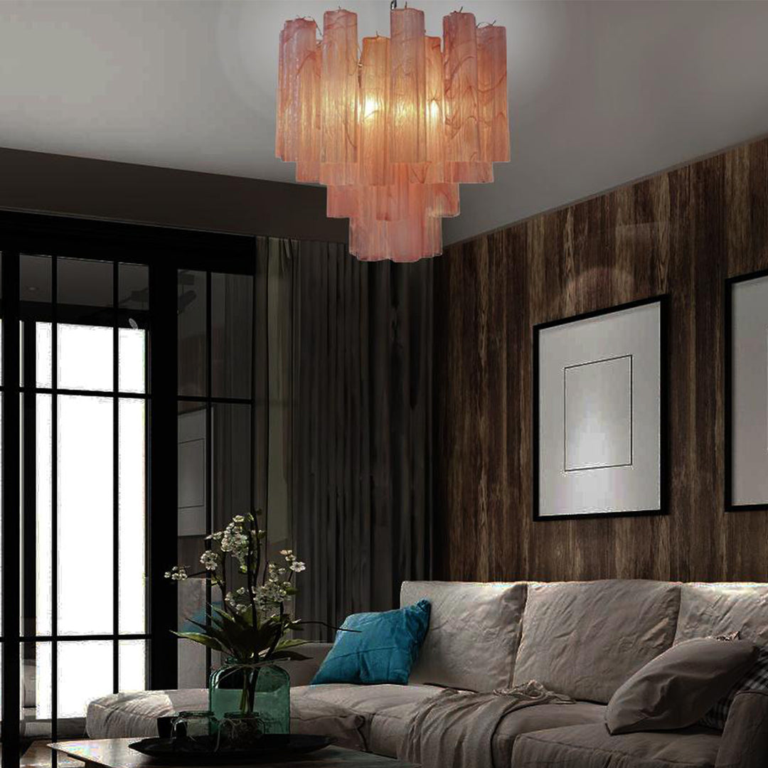 Murano Tubes Chandelier 20" – Italy Murano Star Glass Deco Lighting