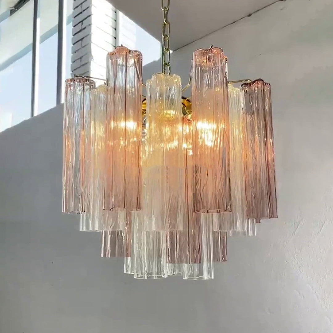 Murano Tubes Chandelier 20" – Italy Murano Star Glass Deco Lighting