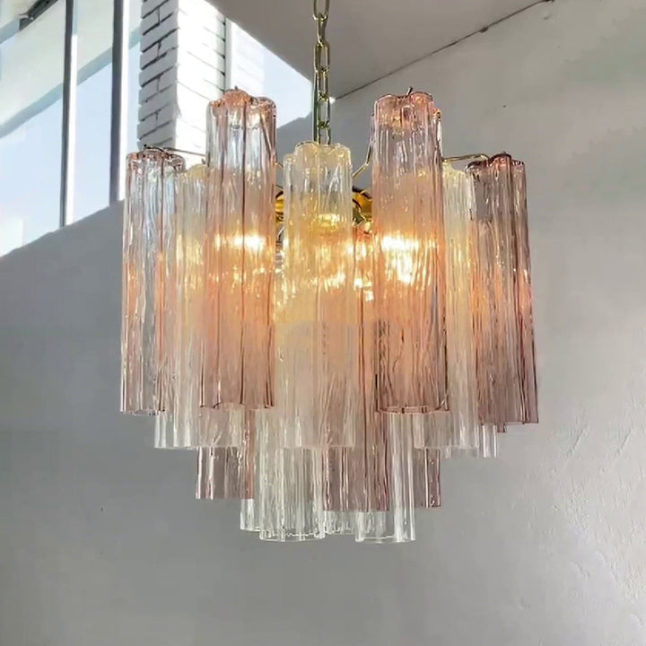 Murano Tubes Chandelier 20" – Italy Murano Star Glass Deco Lighting