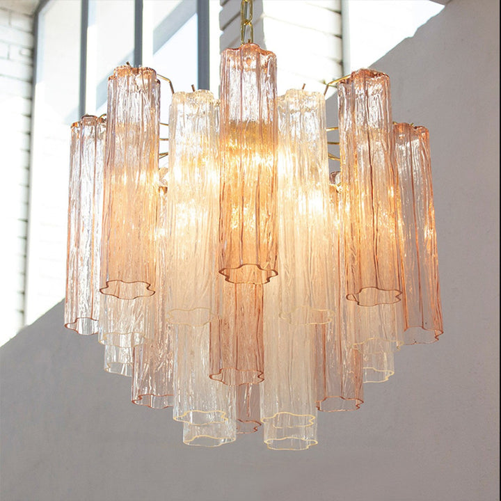 Murano Tubes Chandelier 20" – Italy Murano Star Glass Deco Lighting