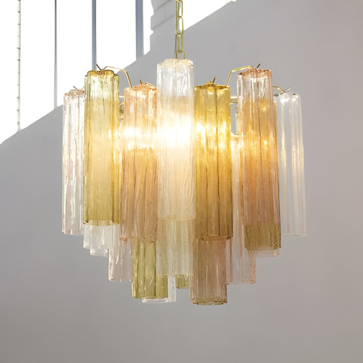 Murano Tubes Chandelier 20" – Italy Murano Star Glass Deco Lighting