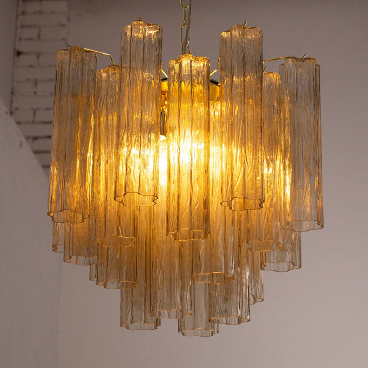 Murano Tubes Chandelier 20" – Italy Murano Star Glass Deco Lighting