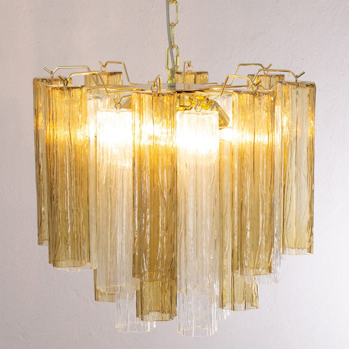 Murano Tubes Chandelier 23" – Italy Murano Star Glass Art Deco Lamp