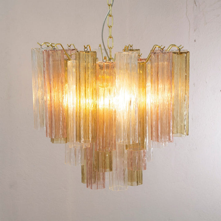 Murano Tubes Chandelier 23" – Italy Murano Star Glass Art Deco Lamp