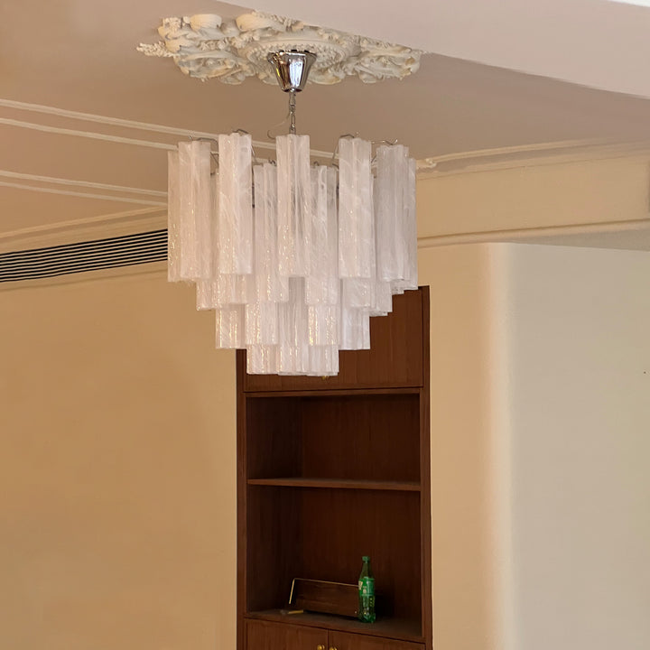 Murano Tubes Chandelier 23" – Italy Murano Star Glass Art Deco Lamp