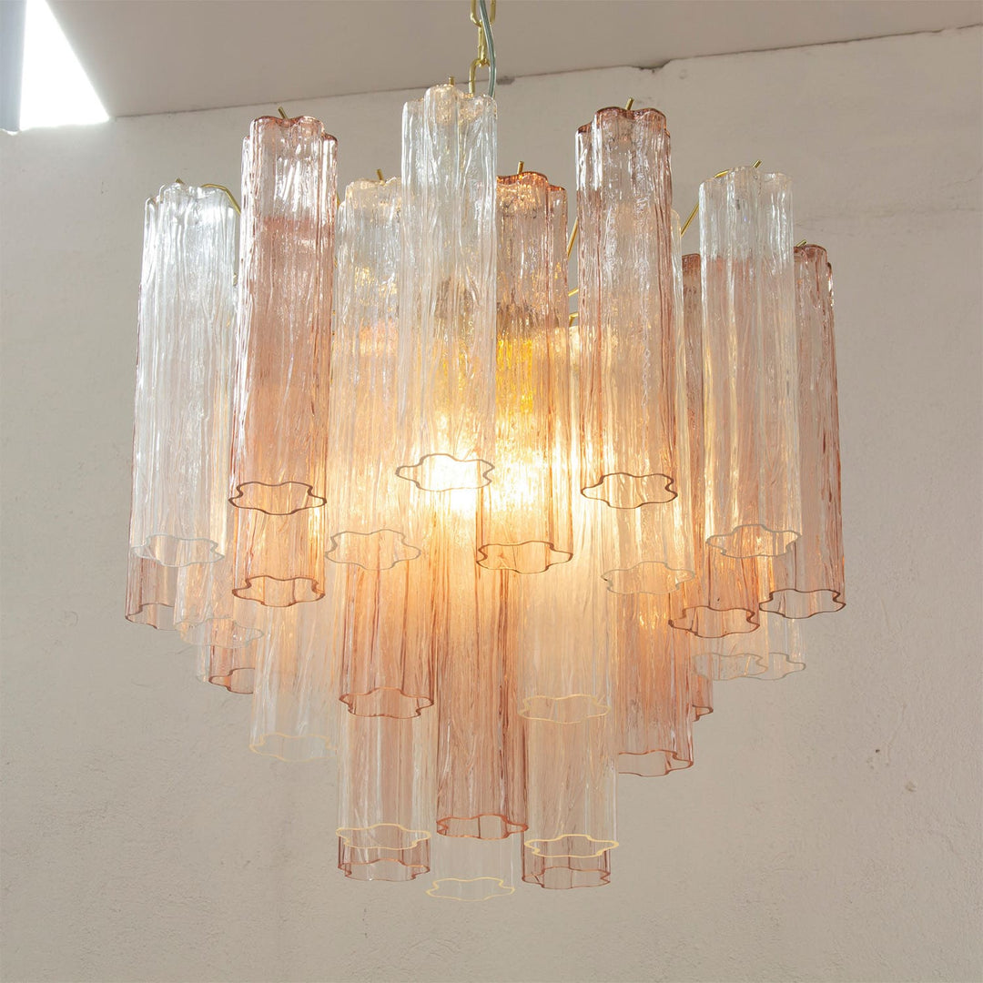 Murano Tubes Chandelier 23" – Italy Murano Star Glass Art Deco Lamp