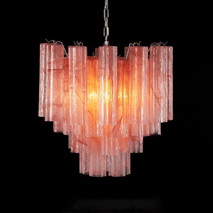 Murano Tubes Chandelier 23" – Italy Murano Star Glass Art Deco Lamp