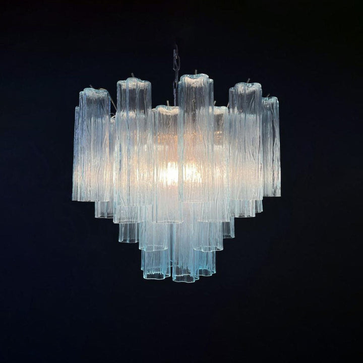Murano Tubes Chandelier 23" – Italy Murano Star Glass Art Deco Lamp